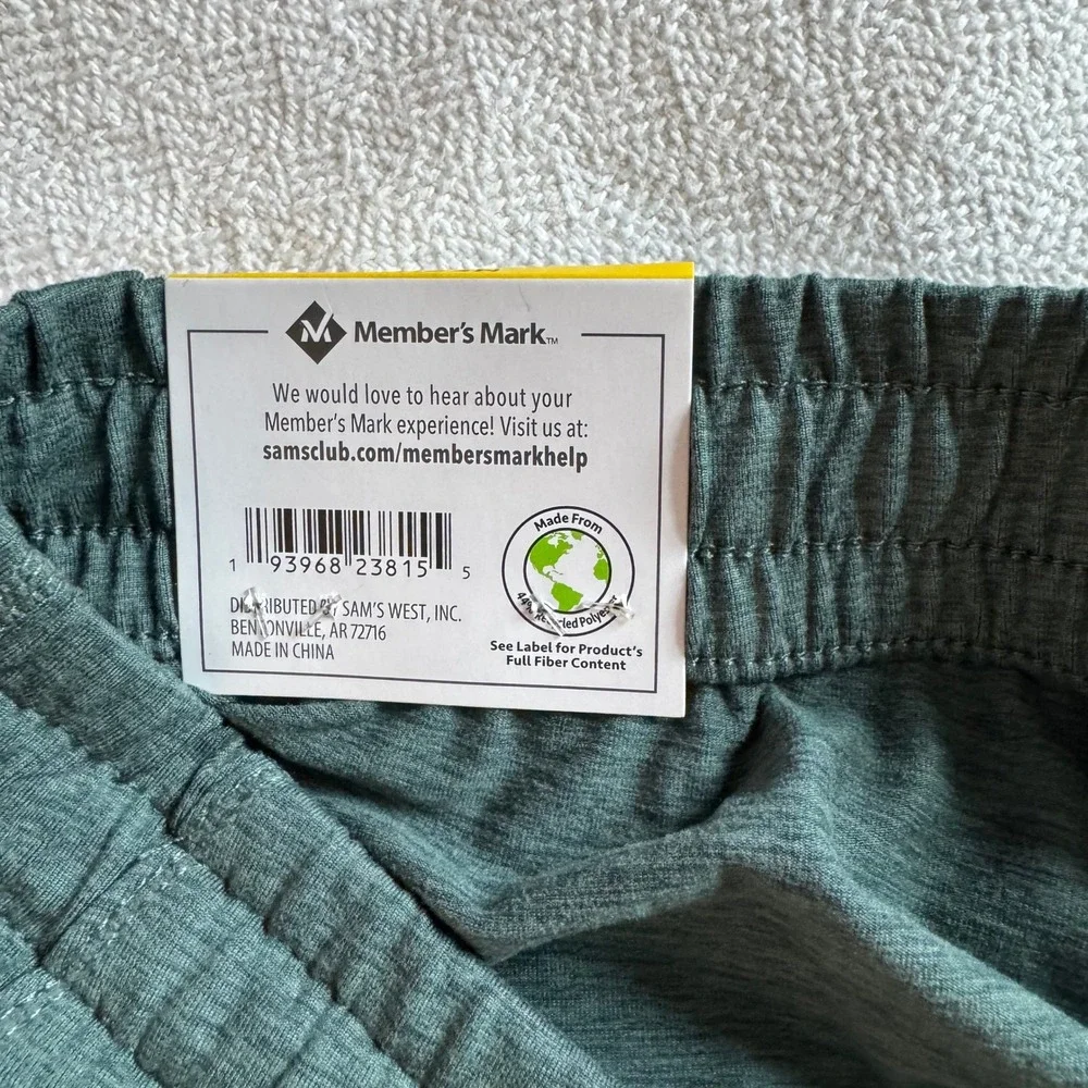 Members Mark Mens Favorite Soft Slim Pant Kelp Heather Green Medium Jogger NWT - Picture 4 of 9